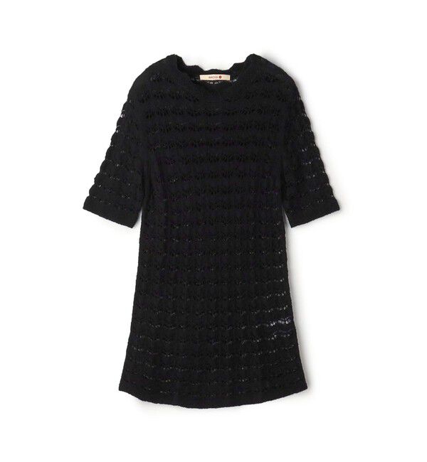 BACCA「パイルレース ハーフスリーブプルオーバー」|ニット・セーター|19 ブラック