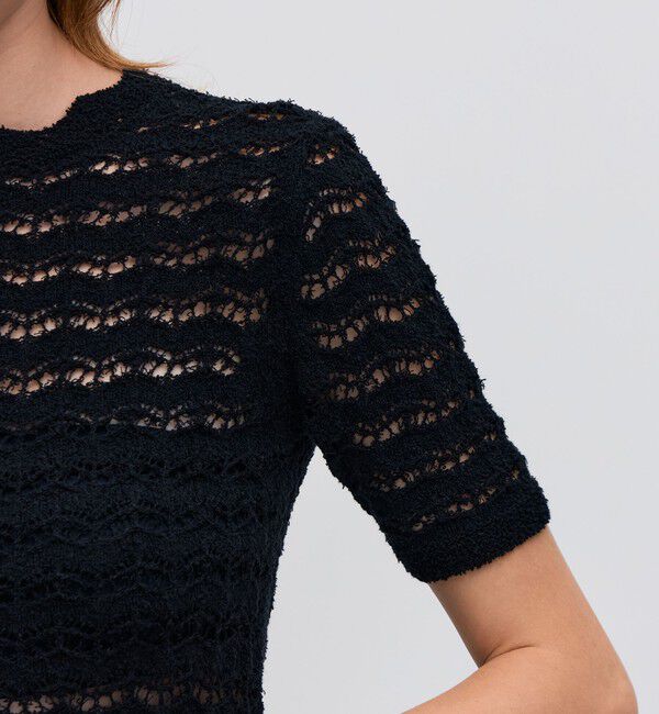 BACCA「パイルレース ハーフスリーブプルオーバー」|ニット・セーター|