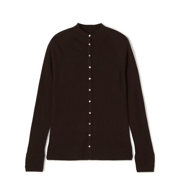 DES PRES「ウーステッドウールファインリブ ビルドネックカーディガン」|カーディガン|49 ダークブラウン