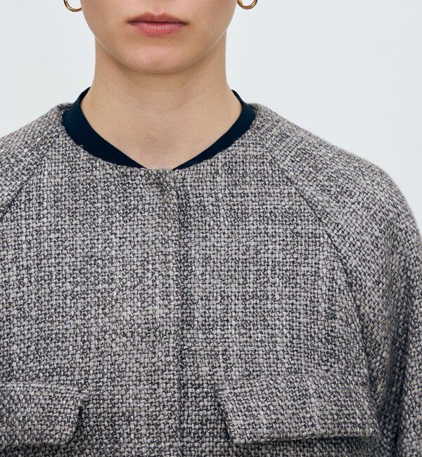 TOMORROWLAND collection「ロービングツイード Aラインジャケット」|ノーカラージャケット|