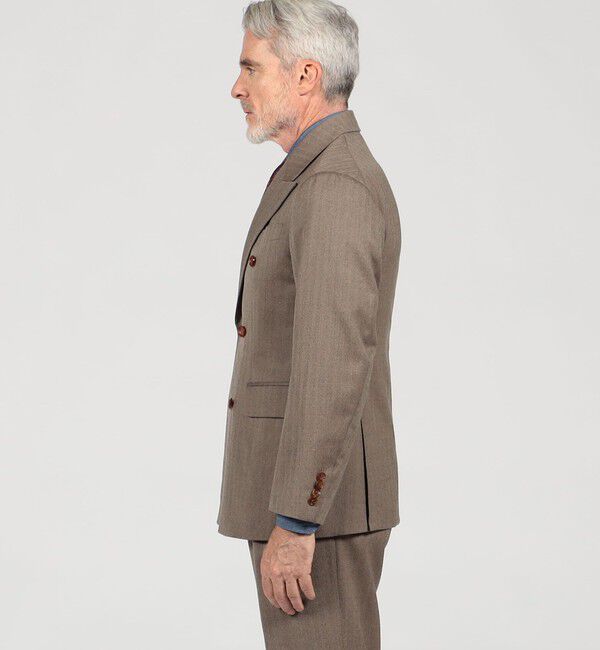 TOMORROWLAND MENS「ウールヘリンボーン ダブルブレステッド6Bジャケット」|テーラードジャケット|