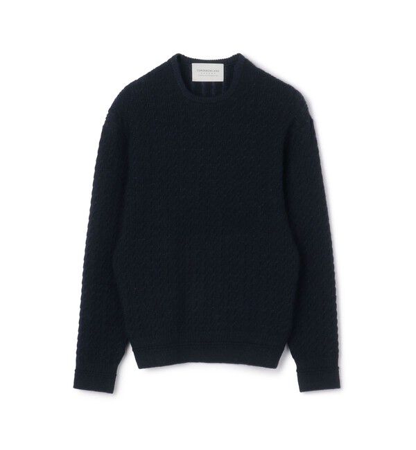 TOMORROWLAND MENS「TOMORROWLAND tricot アルパカポリエステルケーブル クルーネックプルオーバー」|ニット・セーター|69 ネイビー
