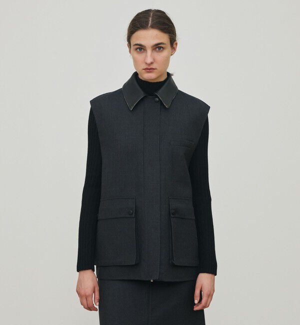 DES PRES「ダブルフェイスツイル ジレブルゾン」|ダウンベスト・ベスト|