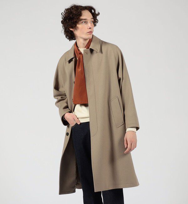 TOMORROWLAND MENS「ウールナイロン バルカラーコート」|ステンカラーコート|