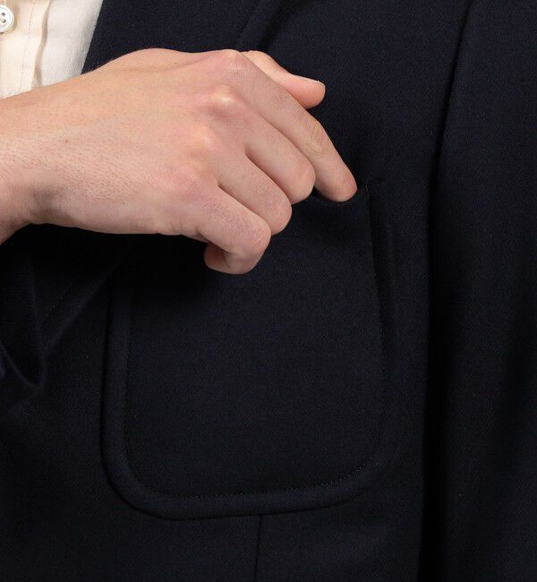 TOMORROWLAND MENS「カレッジフランネルウール シングルブレステッド メタル釦 3Bジャケット」|テーラードジャケット|