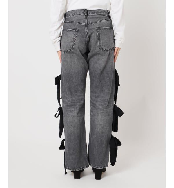  「スリットリボンデニムパンツ」|デニム|
