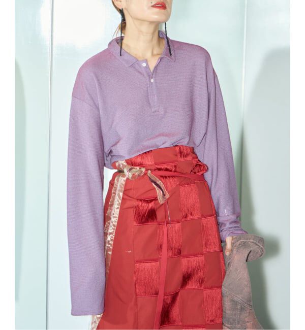  「BORDER SLIM ポロシャツ」|Tシャツ・カットソー|パープル