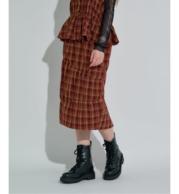 JOINT WORKS「ANNA SUI NYC チェックシャーリングスカート」|スカート|ブラウン