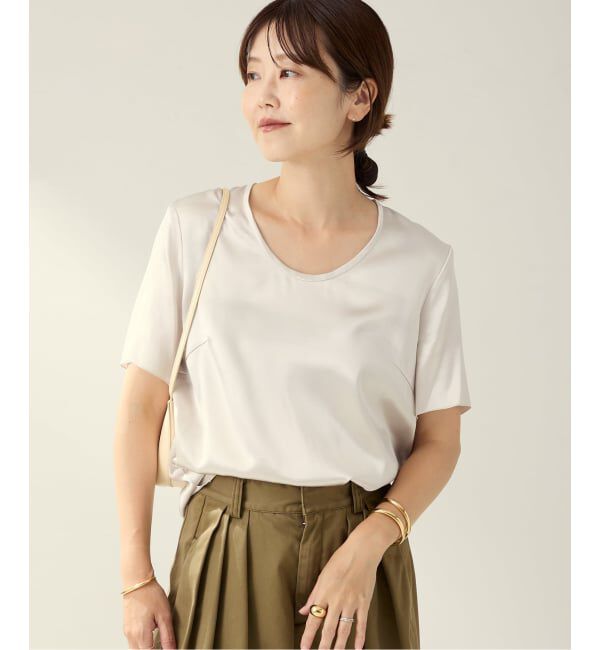 Plage「R&rsquo;IAM サテンチュニックTシャツ」|シャツ・ブラウス|ナチュラル