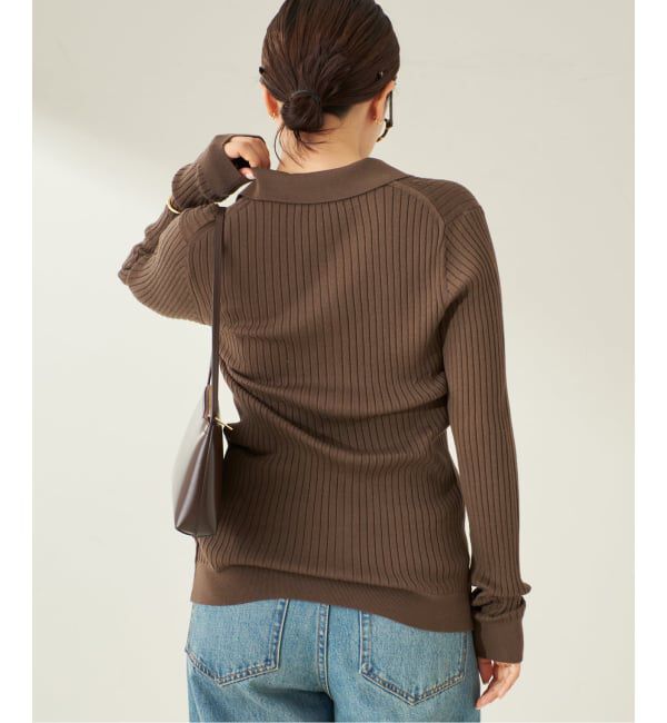 Plage「Collar Wide Rib カーディガン」|カーディガン|
