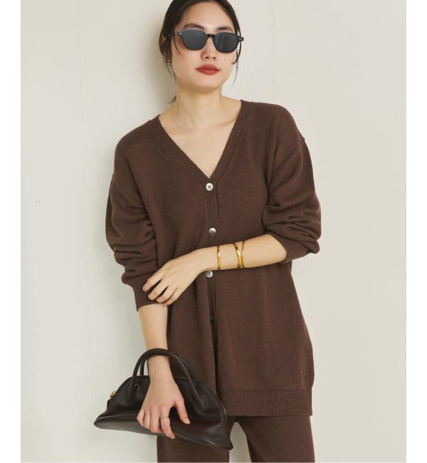 Plage「《予約》organic linen 混 カーディガン」|カーディガン|ブラウン