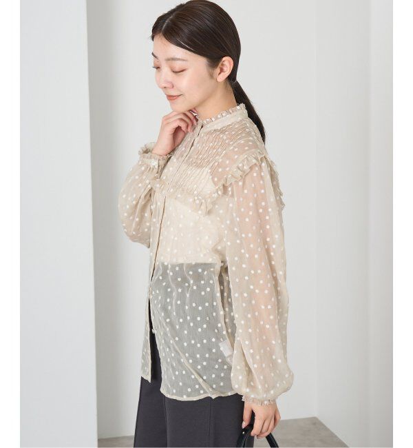 IENA「楊柳フリルピンタックブラウス」|シャツ・ブラウス|