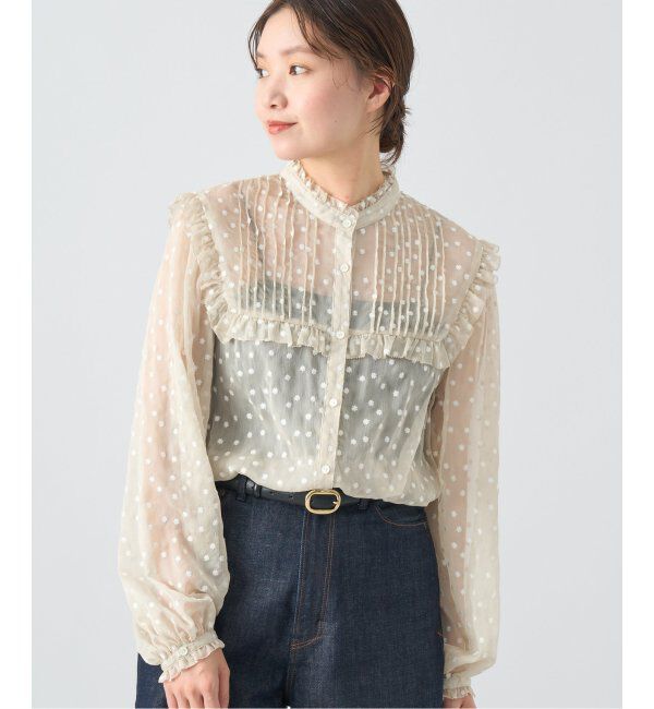 IENA「楊柳フリルピンタックブラウス」|シャツ・ブラウス|