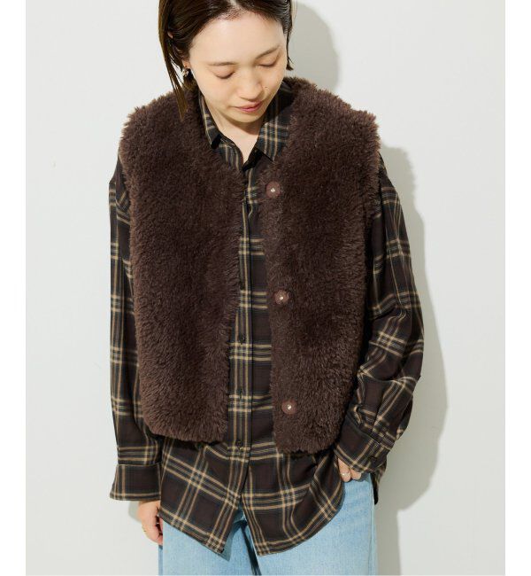 SLOBE IENA「フェイクファーニットベスト」|ベスト・ジレ|