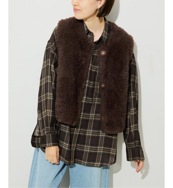 SLOBE IENA「フェイクファーニットベスト」|ベスト・ジレ|