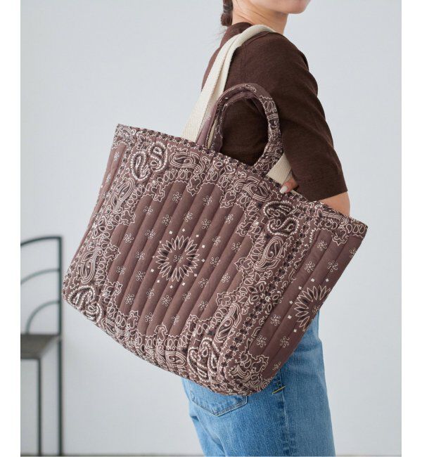 IENA「MALUS/マリュス BANDANA QUILTING BIG BAG トートバッグ」|トートバッグ|ブラウン
