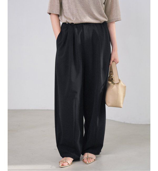 IENA「コクーンパンツ」|スラックス|ブラック