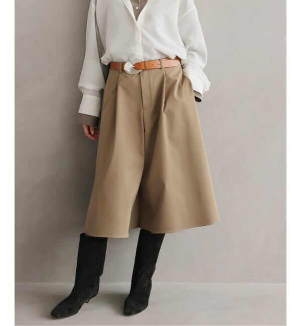 IENA「タックキュロットパンツ」|その他|ベージュ
