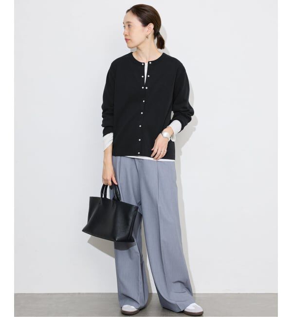 SLOBE IENA「《WEB限定/追加》フライスパールボタンカーディガン」|カーディガン|