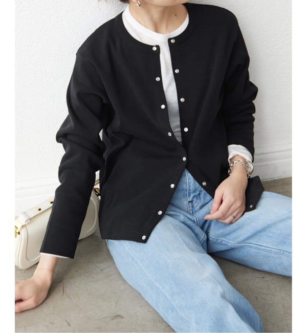 SLOBE IENA「《WEB限定/追加》フライスパールボタンカーディガン」|カーディガン|