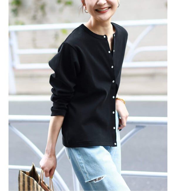 SLOBE IENA「《WEB限定/追加》フライスパールボタンカーディガン」|カーディガン|