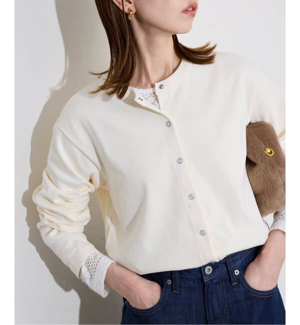 SLOBE IENA「《WEB限定/追加》フライスパールボタンカーディガン」|カーディガン|