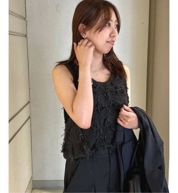 SLOBE IENA「フリンジタンクトップ」|ニット・セーター|