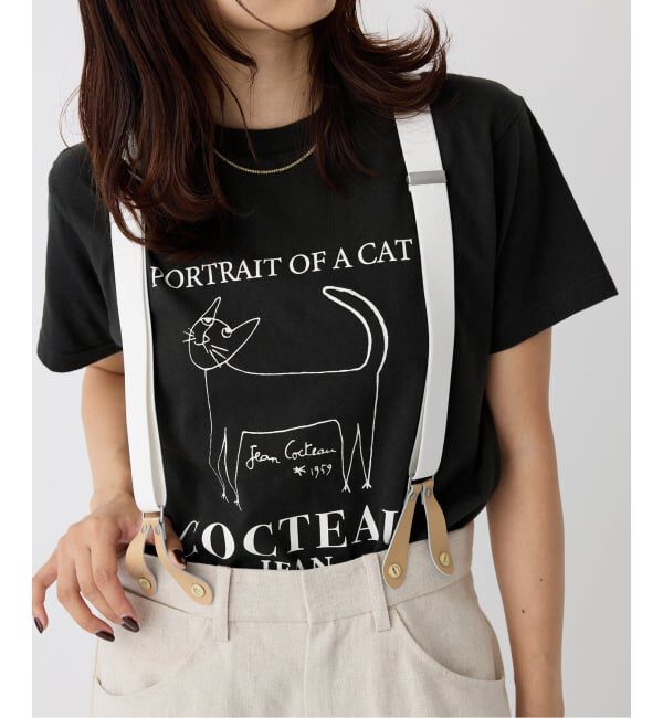 IENA「THE CULTURE CODE &times; Jean Cocteau 別注 CAT Tシャツ」|Tシャツ・カットソー|ブラック A