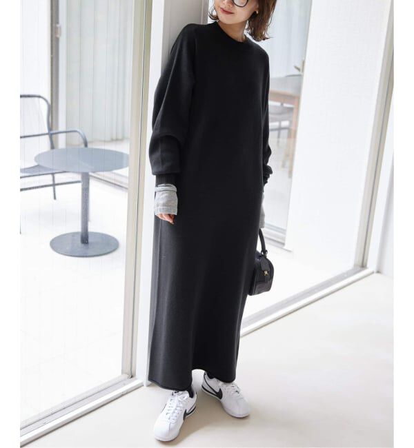 SLOBE IENA「《WEB限定/追加》ウォッシャブルスムース ニットワンピース」|ワンピース|