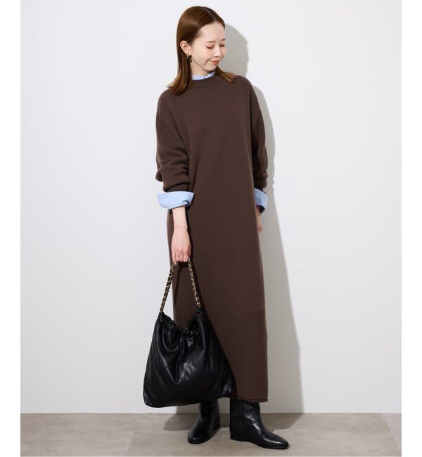 SLOBE IENA「《WEB限定/追加》ウォッシャブルスムース ニットワンピース」|ワンピース|