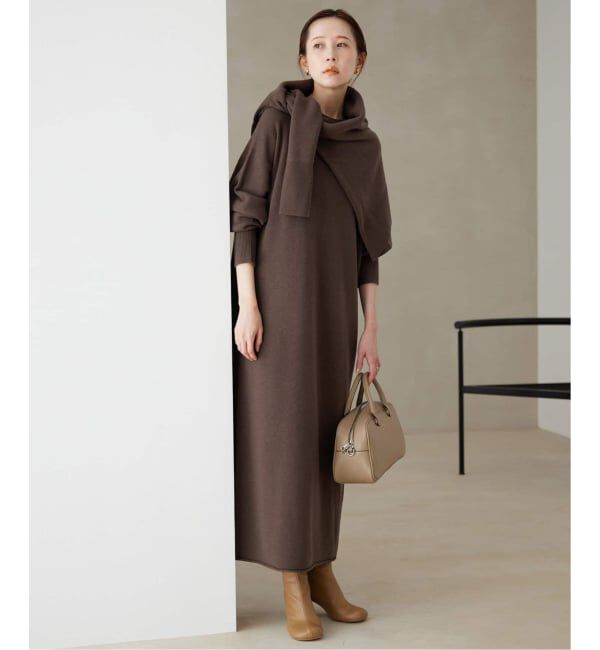 SLOBE IENA「《WEB限定/追加》ウォッシャブルスムース ニットワンピース」|ワンピース|