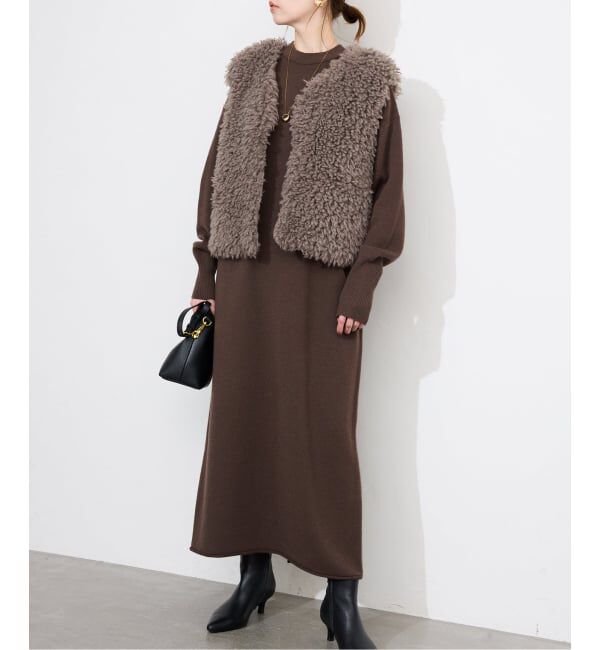 SLOBE IENA「《WEB限定/追加》ウォッシャブルスムース ニットワンピース」|ワンピース|