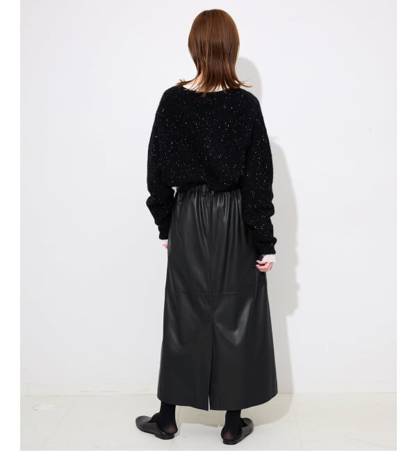 SLOBE IENA「《追加》フェイクレザーフレアスカート」|スカート|