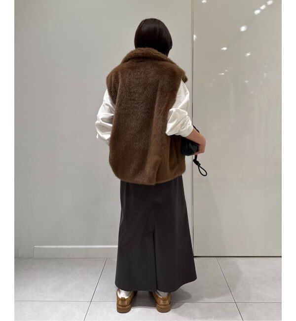 SLOBE IENA「《追加》フェイクレザーフレアスカート」|スカート|