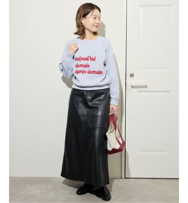 SLOBE IENA「《追加》フェイクレザーフレアスカート」|スカート|