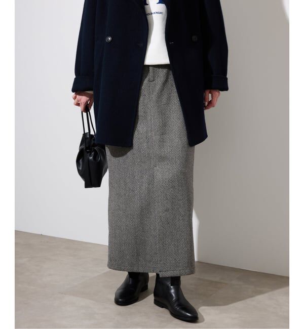 SLOBE IENA「ツイードリラックスIラインスカート」|スカート|ブラック