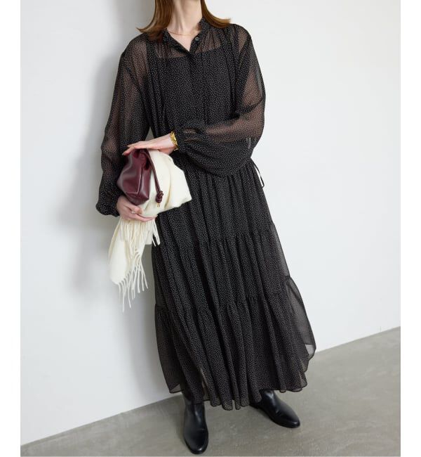 SLOBE IENA「【Jeu de Coeurs & Pois】ドットハートワンピース」|ワンピース|