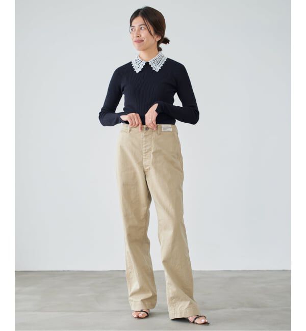 IENA「《追加》レース襟 RIBホールガーメントプルオーバー」|ニット・セーター|