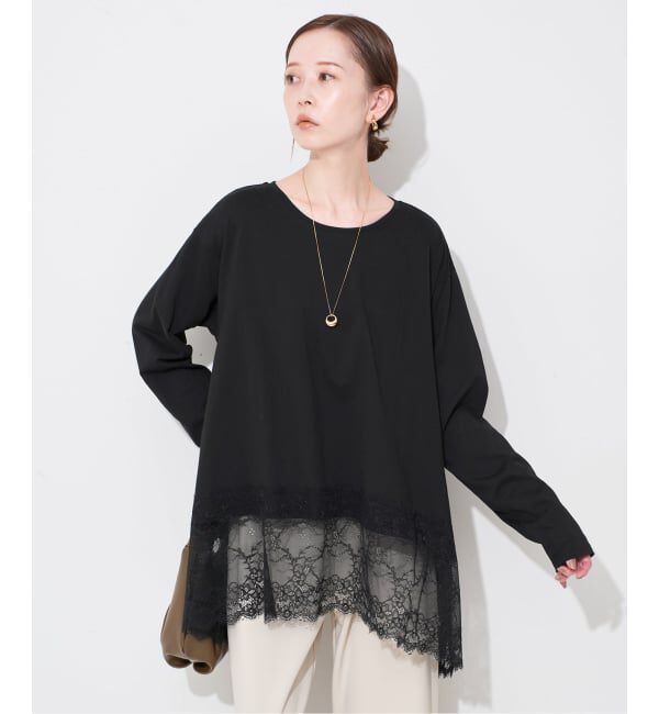 SLOBE IENA「《追加4》レースコンビカットソー」|Tシャツ・カットソー|