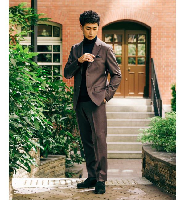 EDIFICE「SUPER 120&rsquo;s ウールサキソニー テーパードパンツ【セットアップ着用可能】」|スラックス|