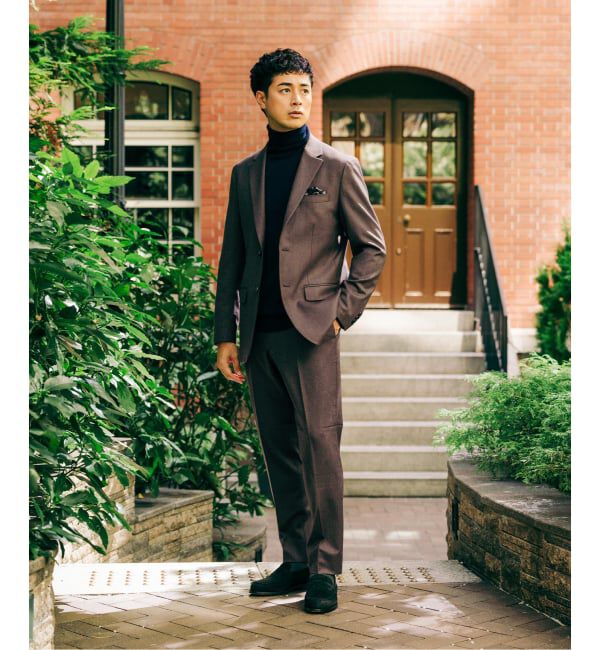 EDIFICE「SUPER 120&rsquo;s ウールサキソニー テーパードパンツ【セットアップ着用可能】」|スラックス|