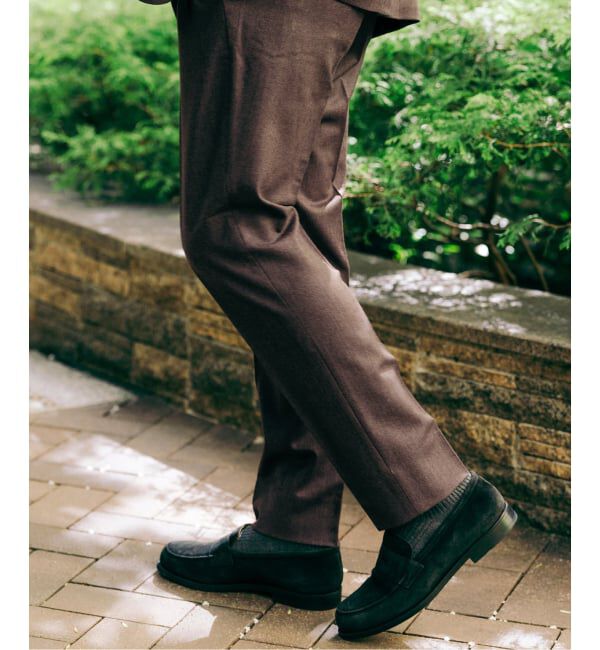 EDIFICE「SUPER 120&rsquo;s ウールサキソニー テーパードパンツ【セットアップ着用可能】」|スラックス|