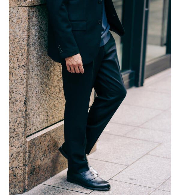 EDIFICE「SUPER 120&rsquo;s ウールサキソニー テーパードパンツ【セットアップ着用可能】」|スラックス|