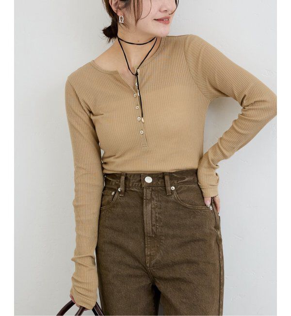 JOURNAL STANDARD「《追加》シアーテレコヘンリーネックプルオーバー」|Tシャツ・カットソー|ベージュ