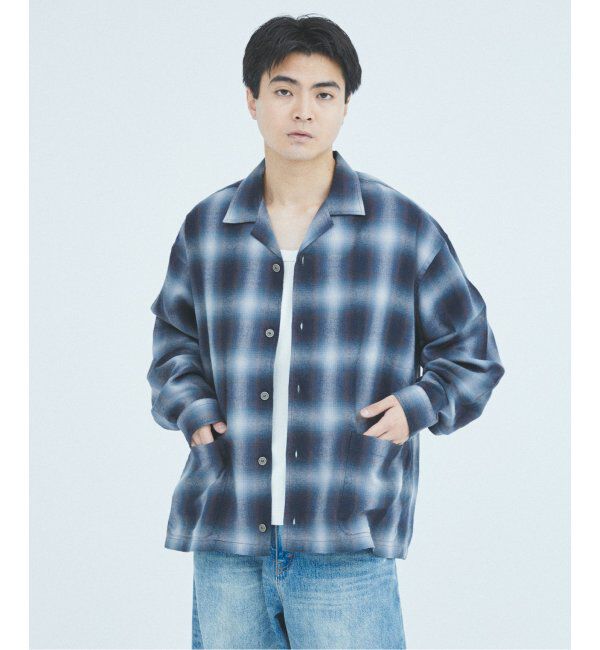 J.S.Homestead「J.S.Homestead / リラックス オンブレ オープン カラー シャツ」|シャツ・ブラウス|