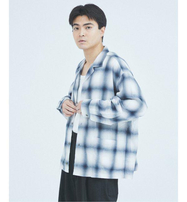 J.S.Homestead「J.S.Homestead / リラックス オンブレ オープン カラー シャツ」|シャツ・ブラウス|