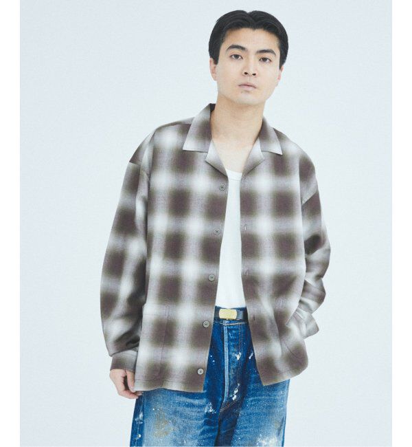 J.S.Homestead「J.S.Homestead / リラックス オンブレ オープン カラー シャツ」|シャツ・ブラウス|