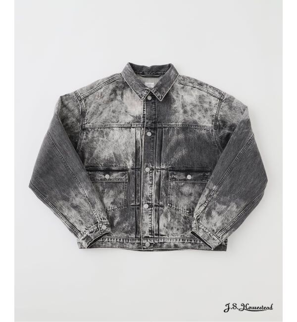 J.S.Homestead「J.S.Homestead / ブラック スプラッシュ エイジング デニム ジャケット」|デニムジャケット|ブラック
