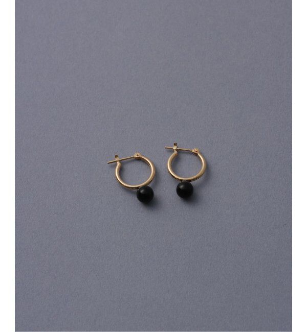 Lilas by Spick&Span「《WEB限定》オニキスフープピアスM K10（両耳）」|ピアス|