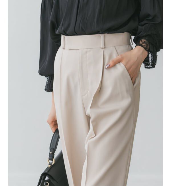 NOBLE「《追加》【洗える】エステルツイルストレッチスラックスパンツ 8」|スラックス|